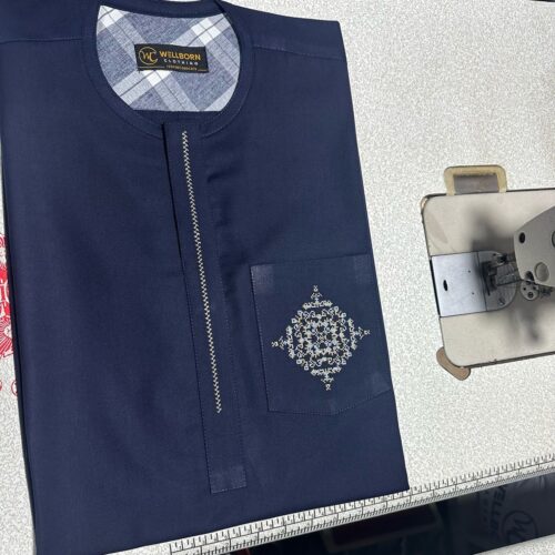 Navy Blue African Men Senator Kaftan