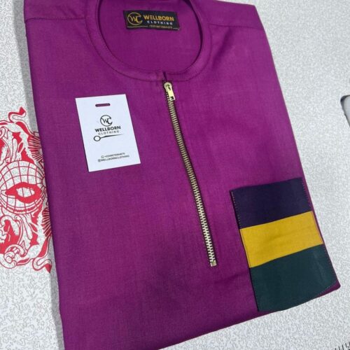 Colourful Purple-Themed Senator Men Caftan