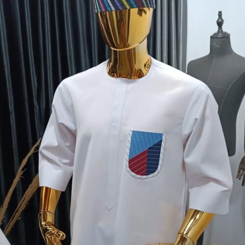 Men Material with Colourful Pocket Design