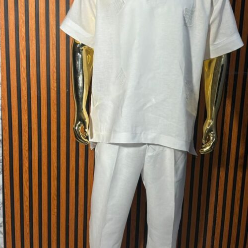 2-Piece Men Casual Linen Outfit- Sowing