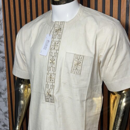 Filtex Swiss voile Men Kaftan With Embroidery Design