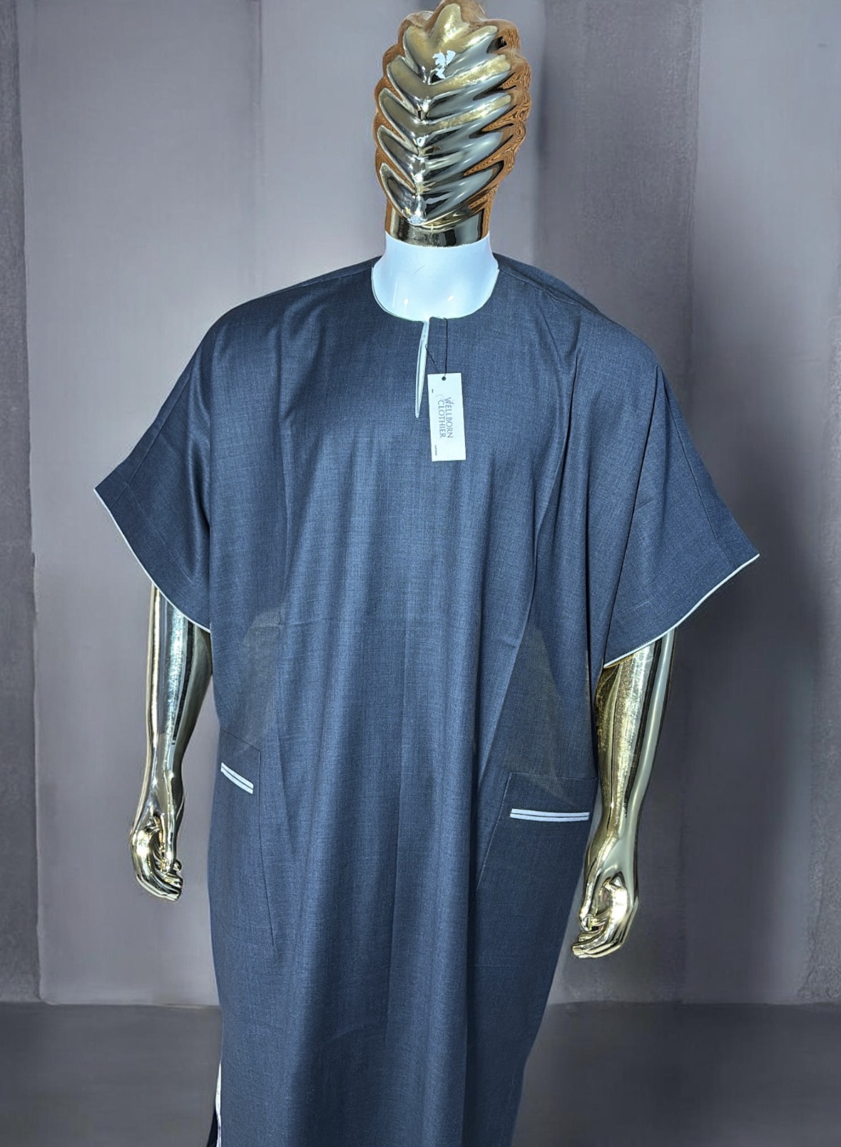 Grey Wool Men Danshiki - Image 2