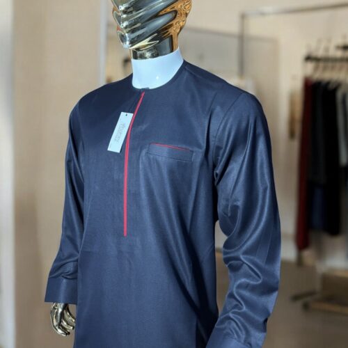 Men Navy Blue Kaftan Set