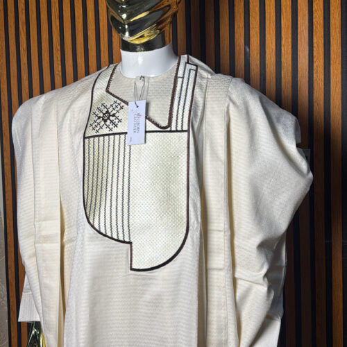 MEN AGBADA SET WITH MONOGRAM DESIGN